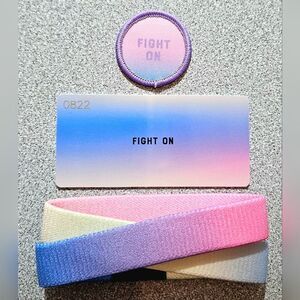 ZOX "FIGHT ON" #822 of 1000 medium ombre double w patch collectible wristband